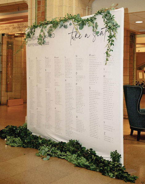 Extra Large Fabric Seating Chart Display