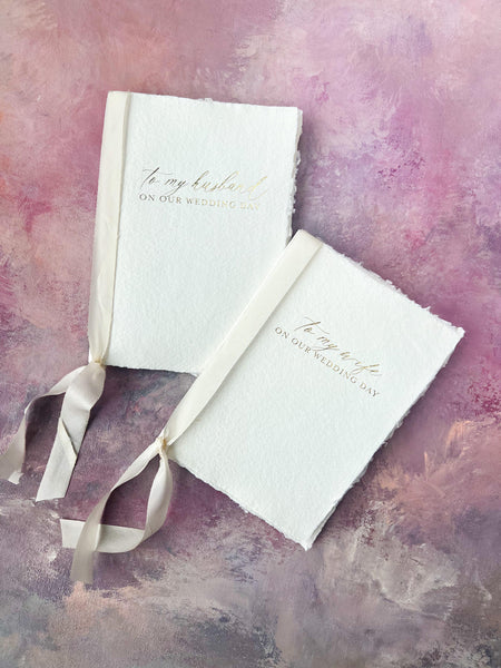 "To my Husband / To my Wife" Handmade Paper Vow Books