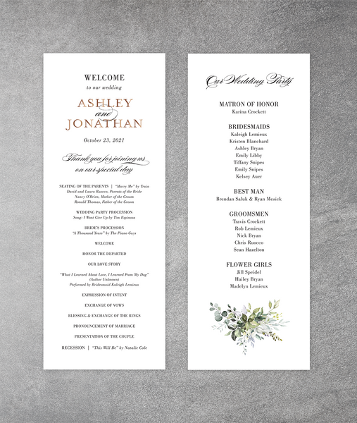 Ashley Collection Wedding Program (Set of 25)