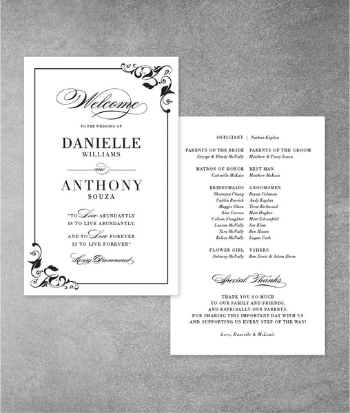 Danielle Collection Wedding Program (Set of 25)