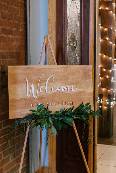 3D Laser Cut Wood "Welcome" Sign